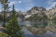 Monte Verita Peak mirrored in still waters of Baron Lake, Sawtooth Mountains Wilderness, Idaho.-Alan Majchrowicz-Photographic Print