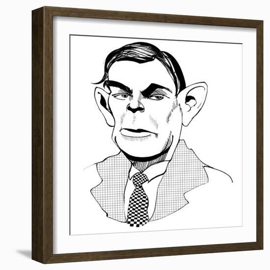 Alan Turing - caricature of English mathematician, 1912 - 1954-Neale Osborne-Framed Giclee Print