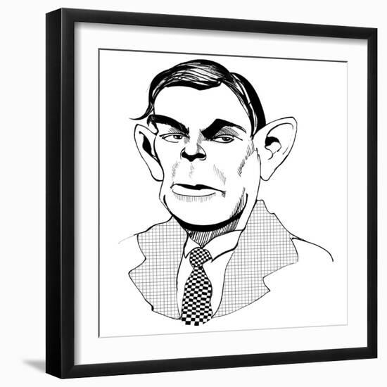 Alan Turing - caricature of English mathematician, 1912 - 1954-Neale Osborne-Framed Giclee Print