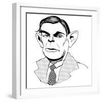 Alan Turing - caricature of English mathematician, 1912 - 1954-Neale Osborne-Framed Giclee Print