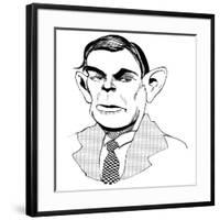 Alan Turing - caricature of English mathematician, 1912 - 1954-Neale Osborne-Framed Giclee Print