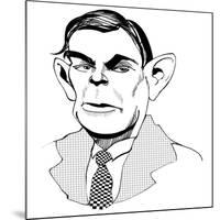 Alan Turing - caricature of English mathematician, 1912 - 1954-Neale Osborne-Mounted Giclee Print