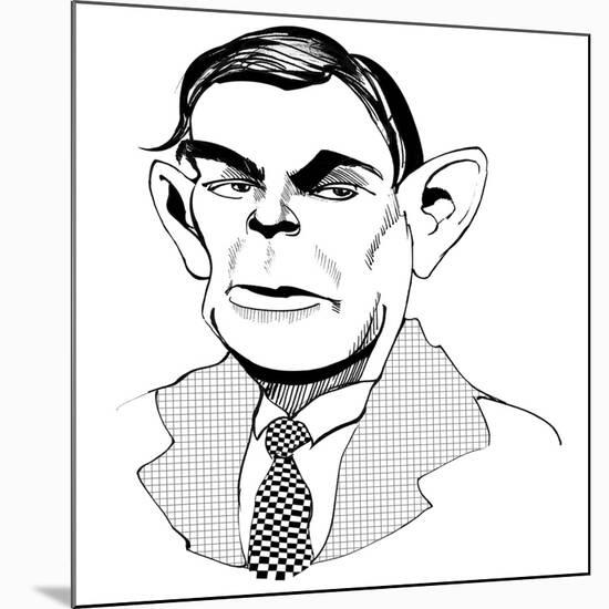 Alan Turing - caricature of English mathematician, 1912 - 1954-Neale Osborne-Mounted Giclee Print