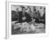 Alan Watts and Friends Reading Haiku Poems Sent to Haiku Contest-null-Framed Premium Photographic Print