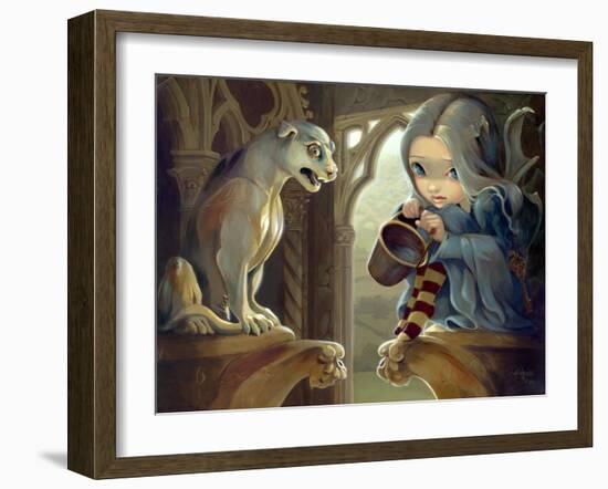 Alannah and the Gargoyle-Jasmine Becket-Griffith-Framed Art Print