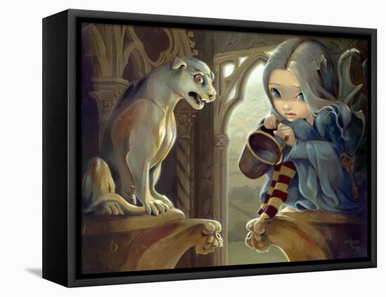 Alannah and the Gargoyle-Jasmine Becket-Griffith-Framed Stretched Canvas