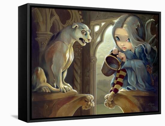 Alannah and the Gargoyle-Jasmine Becket-Griffith-Framed Stretched Canvas