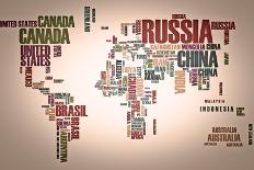 World Map: Countries In Wordcloud-alanuster-Art Print