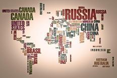 World Map: Countries In Wordcloud-alanuster-Art Print