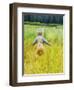 Alaska, 2 Year Old Child Playing in Tall Grass, Summertime-Savanah Stewart-Framed Photographic Print