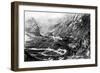 Alaska - Aerial View of a Railroad Track Loop-Lantern Press-Framed Art Print