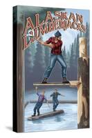Alaska, Alaskan Lumberjacks-Lantern Press-Stretched Canvas