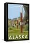 Alaska, Alaskan Pipeline Scene-Lantern Press-Framed Stretched Canvas