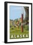 Alaska, Alaskan Pipeline Scene-Lantern Press-Framed Art Print