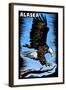 Alaska - Bald Eagle - Scratchboard-Lantern Press-Framed Art Print