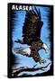 Alaska - Bald Eagle - Scratchboard-Lantern Press-Framed Stretched Canvas