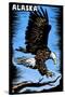 Alaska - Bald Eagle - Scratchboard-Lantern Press-Stretched Canvas