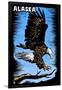 Alaska - Bald Eagle - Scratchboard-Lantern Press-Framed Art Print