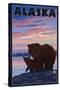 Alaska - Bear and Cub-Lantern Press-Stretched Canvas