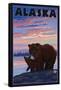 Alaska - Bear and Cub-Lantern Press-Framed Stretched Canvas