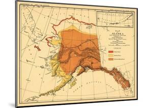 Alaska - Bear Population State Map-Lantern Press-Mounted Art Print