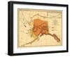 Alaska - Bear Population State Map-Lantern Press-Framed Art Print