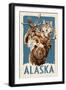 Alaska - Big Five - Woodblock-Lantern Press-Framed Art Print