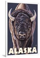 Alaska, Bison Up Close-Lantern Press-Framed Art Print