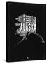 Alaska Black and White Map-NaxArt-Stretched Canvas