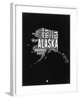 Alaska Black and White Map-NaxArt-Framed Art Print