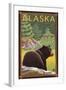 Alaska, Black Bear in Forest-Lantern Press-Framed Art Print