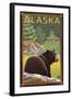 Alaska, Black Bear in Forest-Lantern Press-Framed Art Print