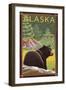 Alaska, Black Bear in Forest-Lantern Press-Framed Art Print