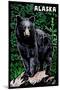 Alaska - Black Bear - Scratchboard-Lantern Press-Mounted Art Print