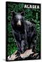 Alaska - Black Bear - Scratchboard-Lantern Press-Stretched Canvas