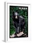 Alaska - Black Bear - Scratchboard-Lantern Press-Framed Art Print