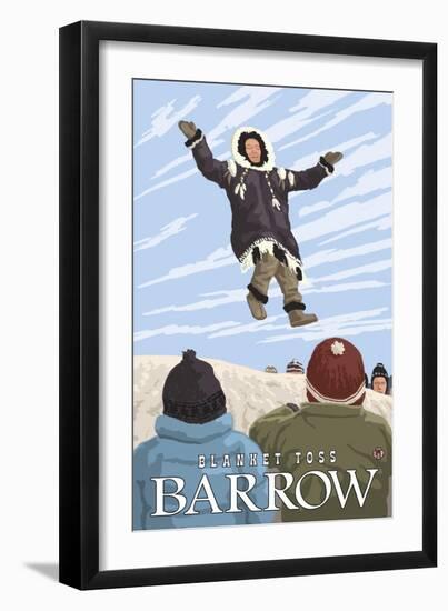 Alaska Blanket Toss, Barrow, Alaska-Lantern Press-Framed Art Print