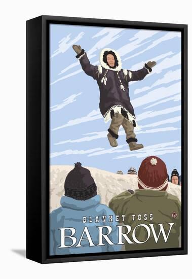 Alaska Blanket Toss, Barrow, Alaska-Lantern Press-Framed Stretched Canvas