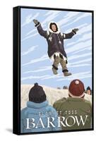 Alaska Blanket Toss, Barrow, Alaska-Lantern Press-Framed Stretched Canvas