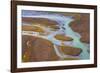 Alaska, Brooks Range, Arctic National Wildlife Refuge. Aerial of Ivishak River.-Jaynes Gallery-Framed Photographic Print