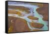 Alaska, Brooks Range, Arctic National Wildlife Refuge. Aerial of Ivishak River.-Jaynes Gallery-Framed Stretched Canvas