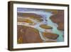 Alaska, Brooks Range, Arctic National Wildlife Refuge. Aerial of Ivishak River.-Jaynes Gallery-Framed Photographic Print