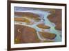 Alaska, Brooks Range, Arctic National Wildlife Refuge. Aerial of Ivishak River.-Jaynes Gallery-Framed Photographic Print