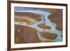 Alaska, Brooks Range, Arctic National Wildlife Refuge. Aerial of Ivishak River.-Jaynes Gallery-Framed Premium Photographic Print