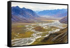 Alaska, Brooks Range, Arctic National Wildlife Refuge. Montain landscape and River.-Jaynes Gallery-Framed Stretched Canvas