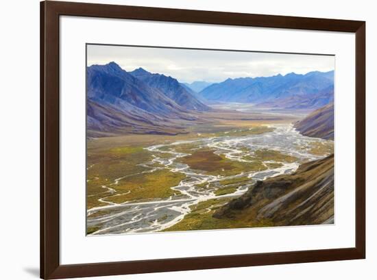 Alaska, Brooks Range, Arctic National Wildlife Refuge. Montain landscape and River.-Jaynes Gallery-Framed Premium Photographic Print