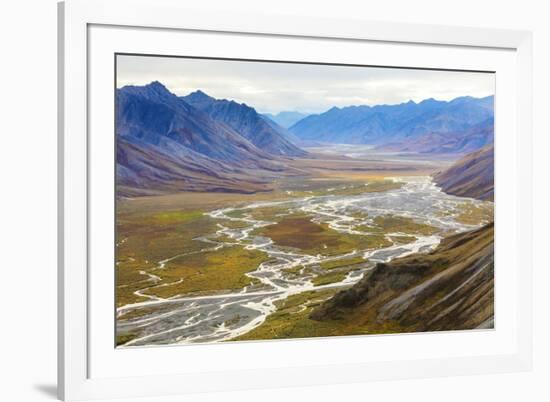 Alaska, Brooks Range, Arctic National Wildlife Refuge. Montain landscape and River.-Jaynes Gallery-Framed Premium Photographic Print