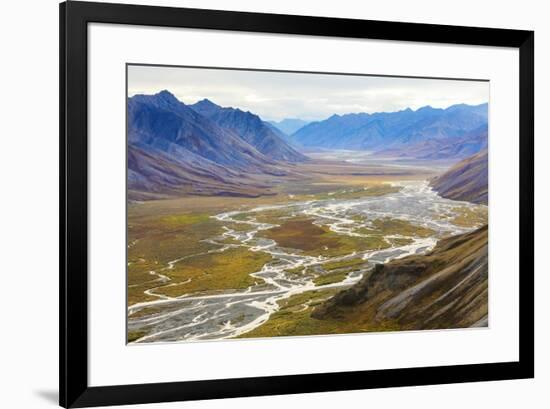 Alaska, Brooks Range, Arctic National Wildlife Refuge. Montain landscape and River.-Jaynes Gallery-Framed Premium Photographic Print