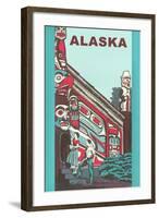 Alaska Building with Tlingit Motifs-null-Framed Art Print