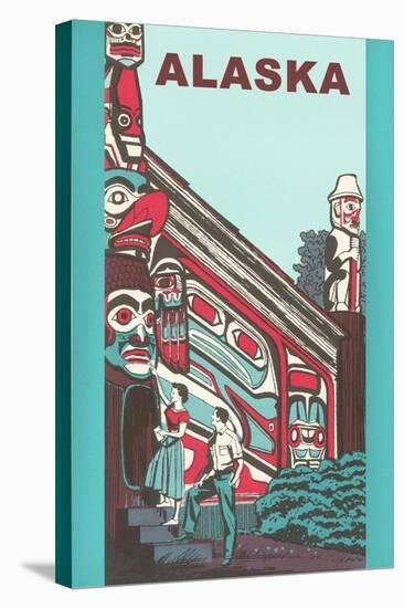 Alaska Building with Tlingit Motifs-null-Stretched Canvas